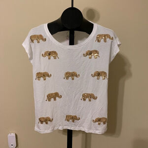Inc Women’s Boho Sequined Elephant Top